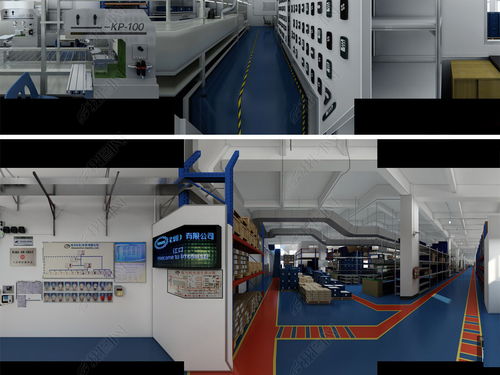 大型機電公司工廠車間生產線完整渲染場景設計模型下載