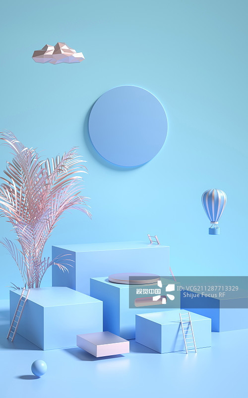 3D渲染模擬場景產品展臺創意圖正版圖片素材